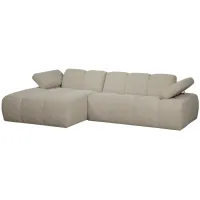 WOOOD Mojo Chaise Longue links bouclé beige melange